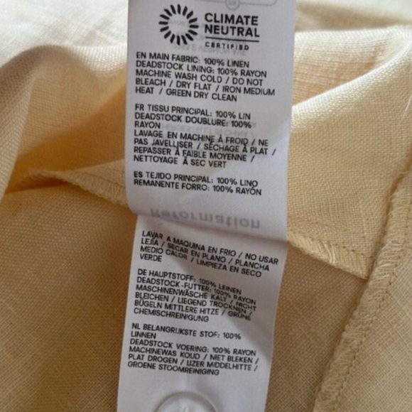 NEW Reformation Balia Linen Midi Dress in Parmesan Light Yellow | US 2 UK 6 - Picture 10 of 17